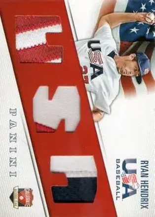 2015 Panini USA Baseball - Collegiate National Team Jerseys Prime #9 - Ryan Hendrix - USA