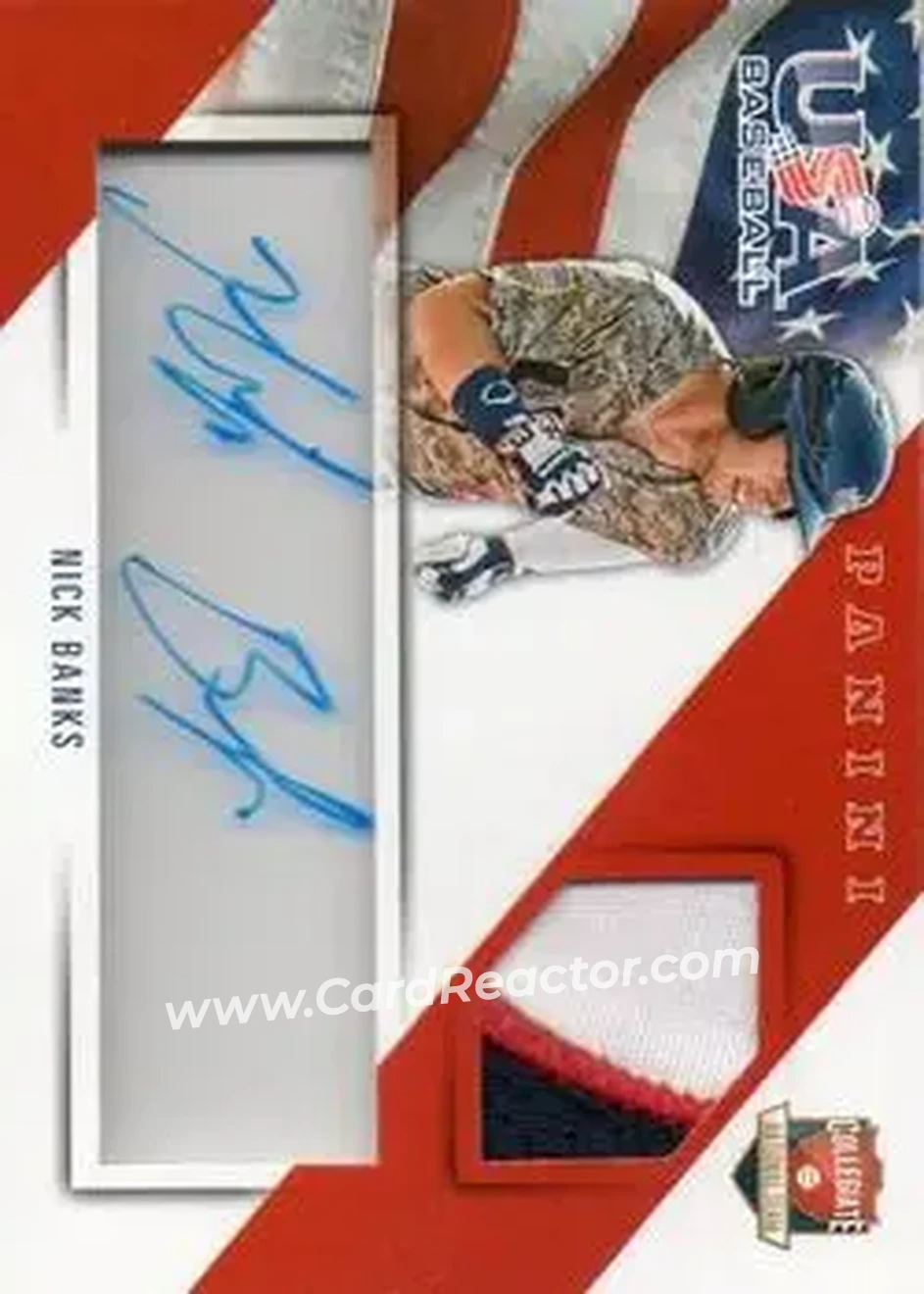 2015 Panini USA Baseball - Collegiate National Team Jerseys Prime Signatures #1 - Nick Banks - USA