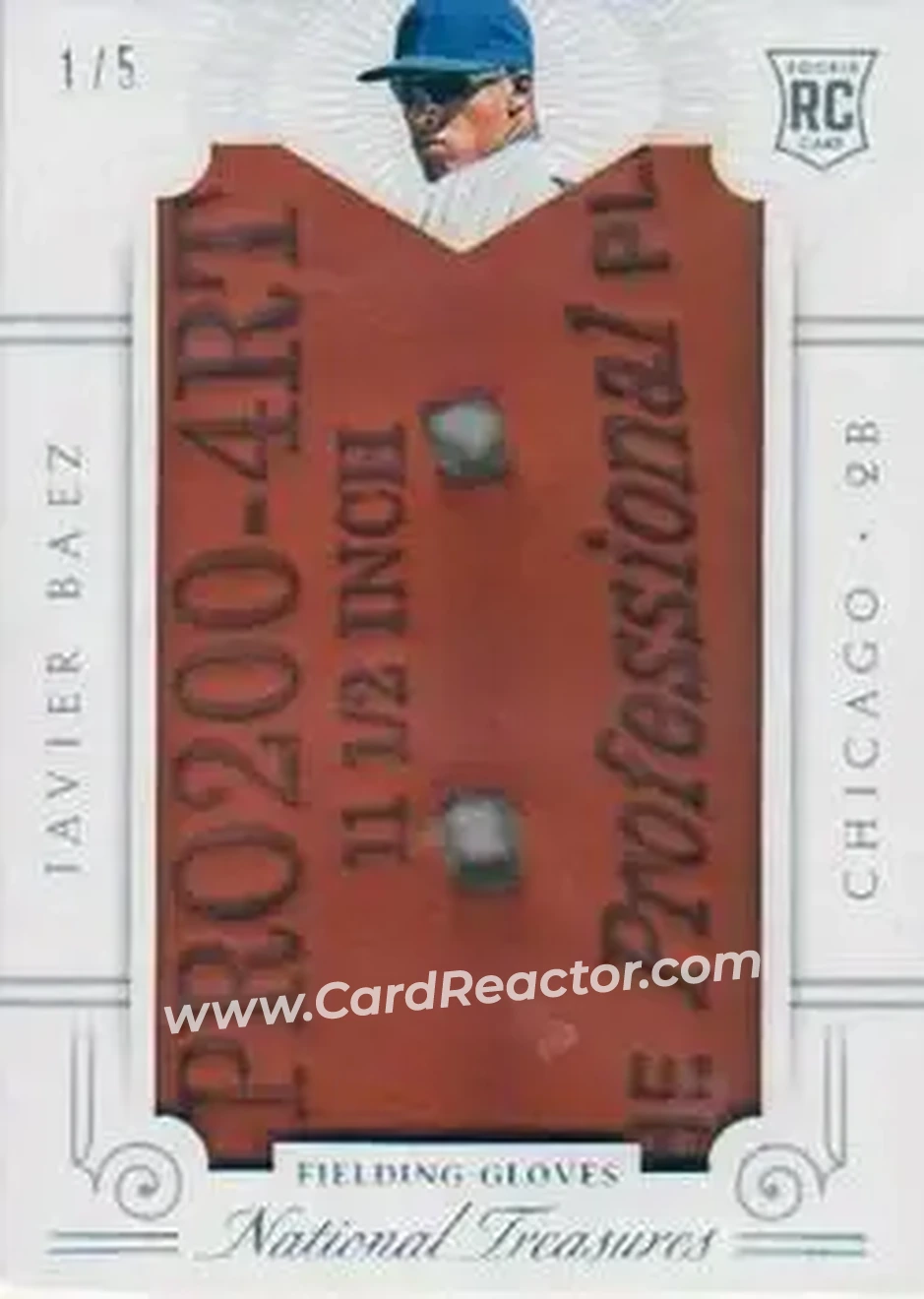 2015 Panini National Treasures - Fielding Gloves #4 - Javier Báez - Chicago Cubs - Front