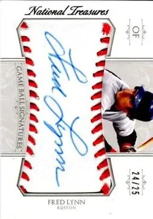 2015 Panini National Treasures - Game Ball Signatures #39 - Fred Lynn - Boston Red Sox