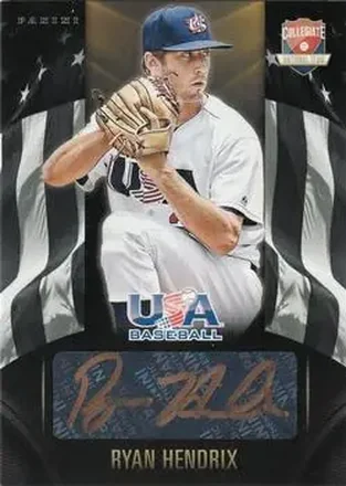 2015 Panini USA Baseball - Collegiate National Team Black Gold Signatures #RH - Ryan Hendrix - USA
