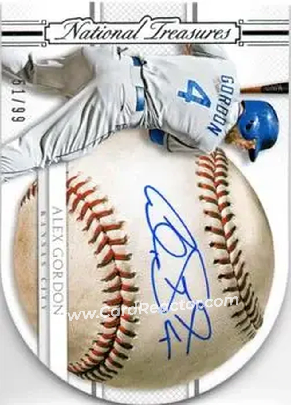 2015 Panini National Treasures - BB Signature Die Cuts #5 - Alex Gordon - Kansas City Royals - Front