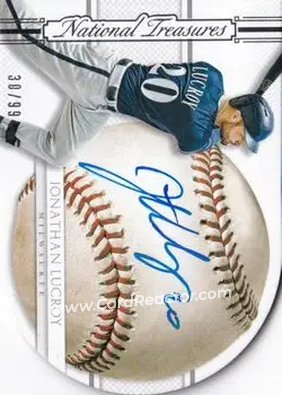 2015 Panini National Treasures - BB Signature Die Cuts #47 - Jonathan Lucroy - Milwaukee Brewers - Front