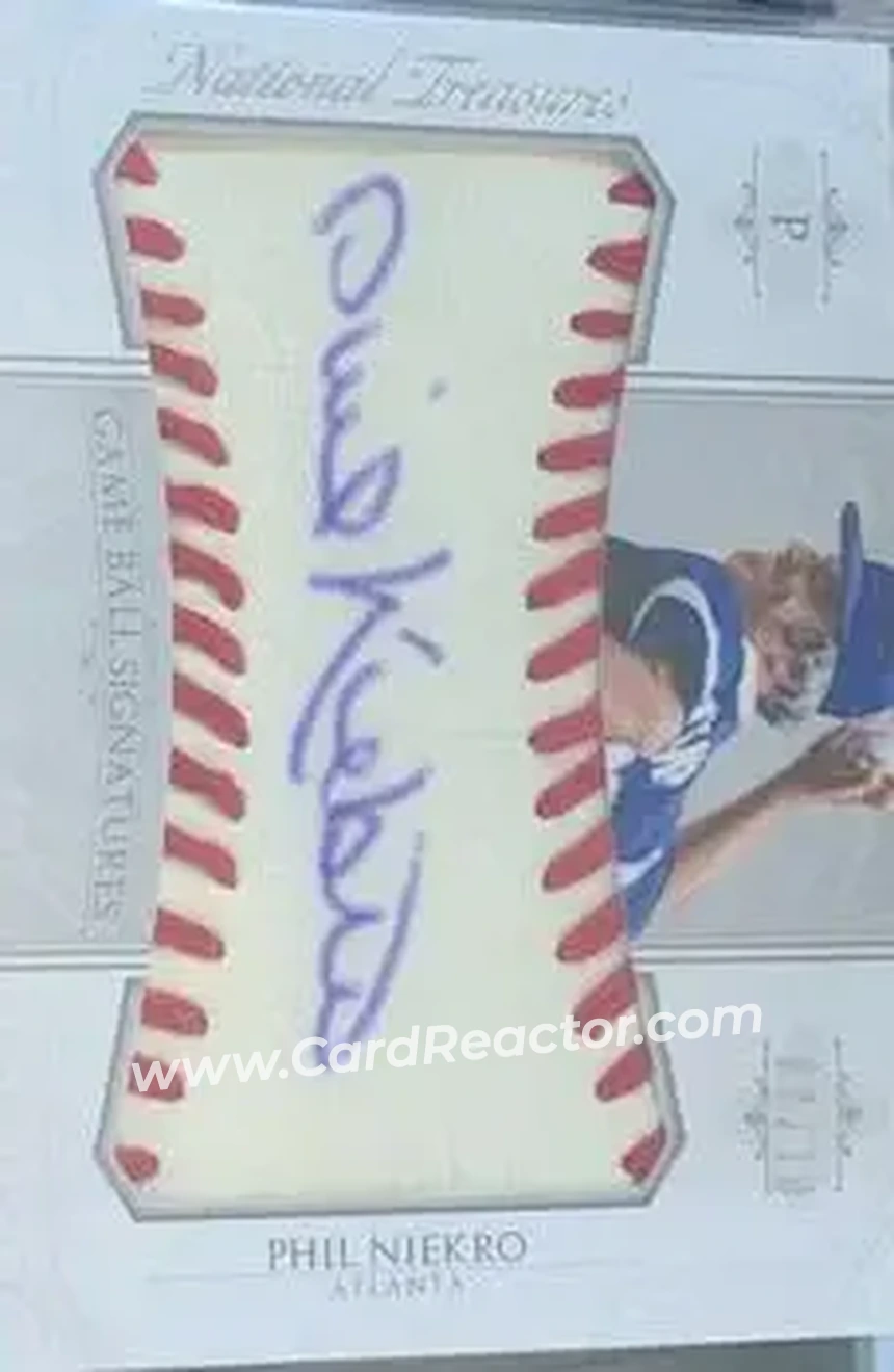 2015 Panini National Treasures - Game Ball Signatures #78 - Phil Niekro - Atlanta Braves - Front