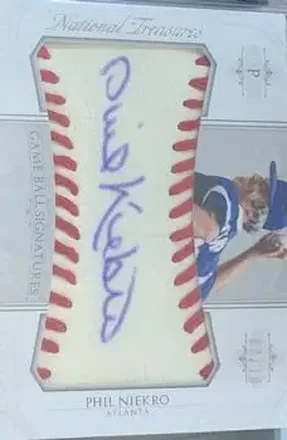 2015 Panini National Treasures - Game Ball Signatures #78 - Phil Niekro - Atlanta Braves