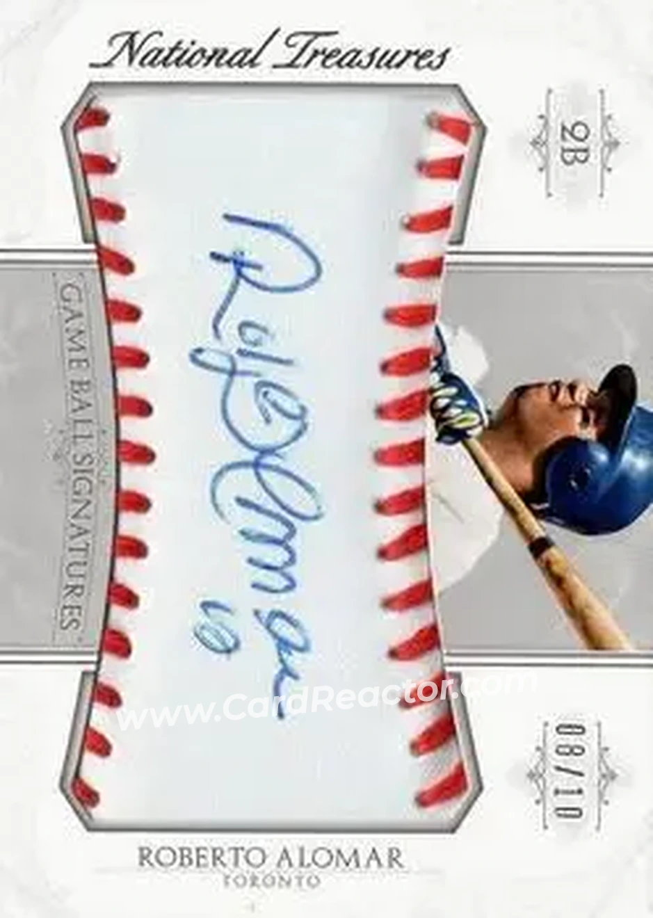 2015 Panini National Treasures - Game Ball Signatures #83 - Roberto Alomar - Toronto Blue Jays - Front