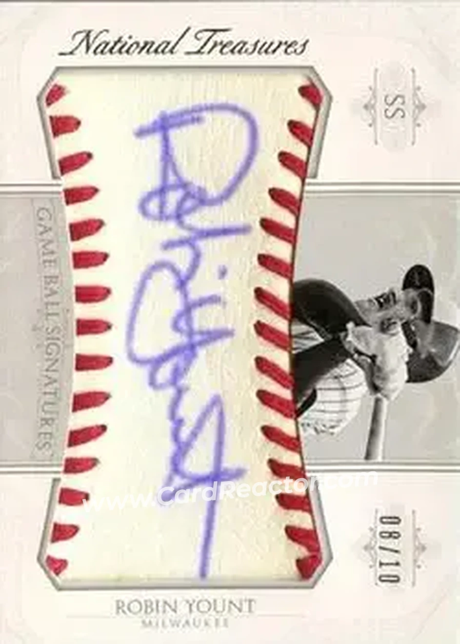 2015 Panini National Treasures - Game Ball Signatures #86 - Robin Yount - Milwaukee Brewers - Front
