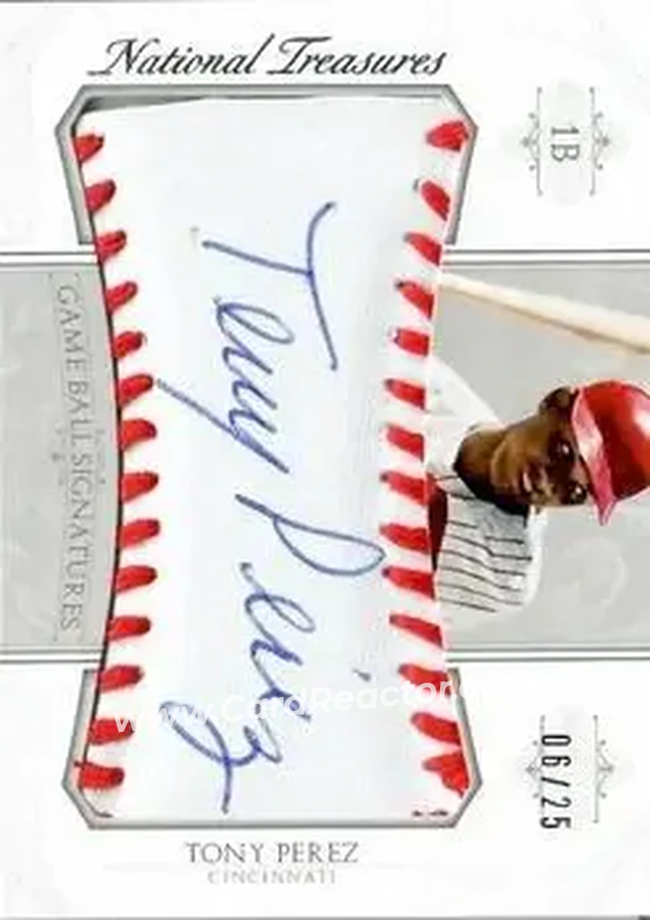 2015 Panini National Treasures - Game Ball Signatures #96 - Tony Pérez - Cincinnati Reds - Front
