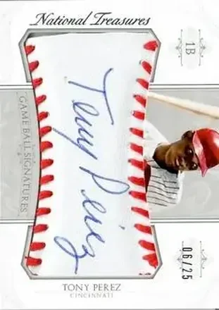 2015 Panini National Treasures - Game Ball Signatures #96 - Tony Pérez - Cincinnati Reds