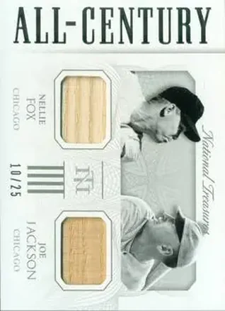 2015 Panini National Treasures - All-Century Combos #2 - Nellie Fox - Joe Jackson MEM, SN25 - Chicago White Sox - Chicago White Sox