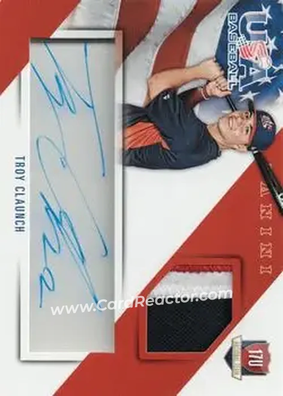 2015 Panini USA Baseball - 17U National Team Jerseys Prime Signatures #2 - Troy Claunch - USA - Front