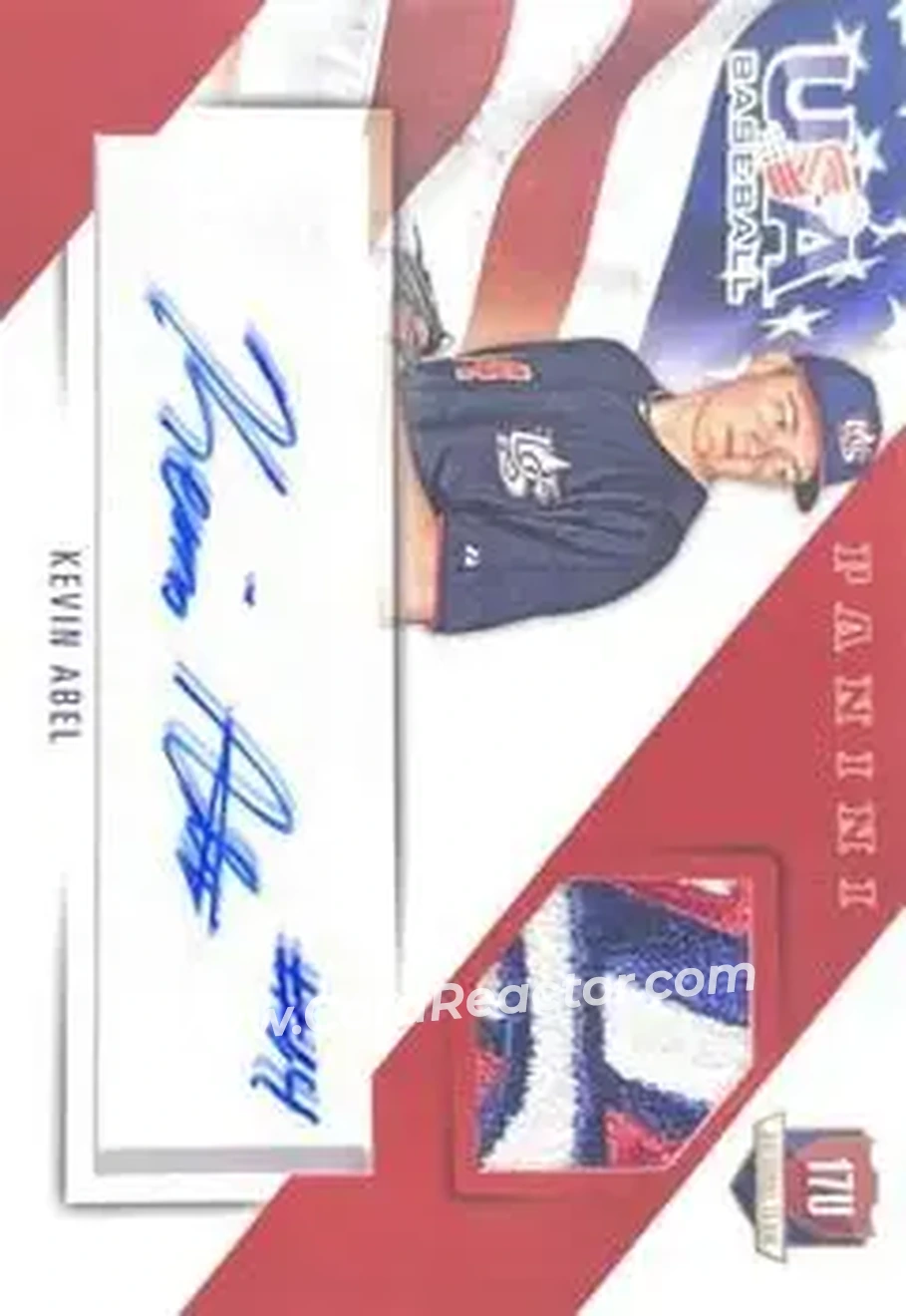 2015 Panini USA Baseball - 17U National Team Jerseys Prime Signatures #13 - Kevin Abel - USA - Front