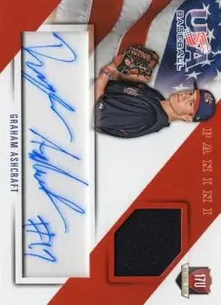 2015 Panini USA Baseball #15 17U National Team Jerseys Signatures Graham Ashcraft