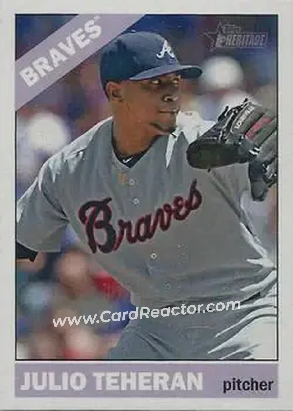 2015 Topps Heritage #10b - Julio Teheran - Atlanta Braves - Front 2015 Topps Heritage #10b - Julio Teheran - Atlanta Braves - Front
