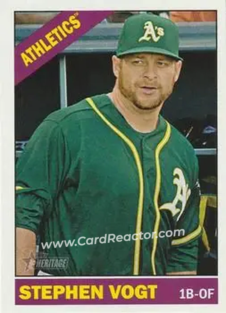 2015 Topps Heritage #13 - Stephen Vogt - Oakland Athletics - Front