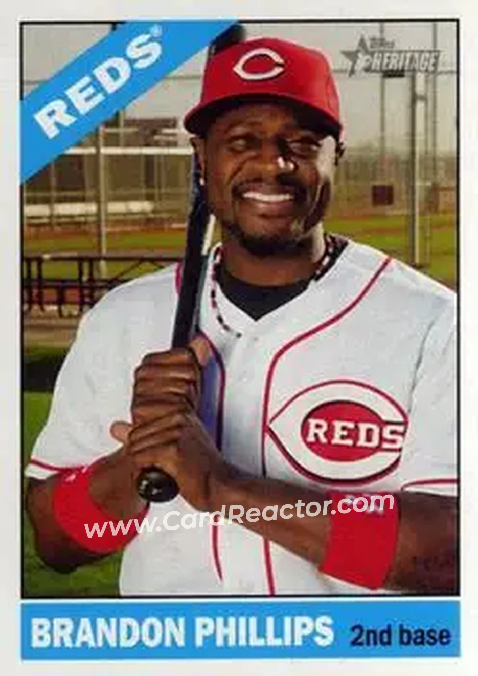 2015 Topps Heritage #30 - Brandon Phillips - Cincinnati Reds - Front 2015 Topps Heritage #30 - Brandon Phillips - Cincinnati Reds - Front
