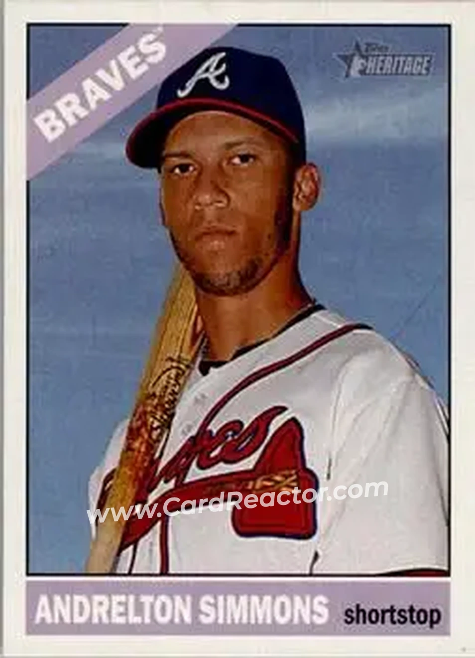 2015 Topps Heritage #32 - Andrelton Simmons - Atlanta Braves - Front 2015 Topps Heritage #32 - Andrelton Simmons - Atlanta Braves - Front