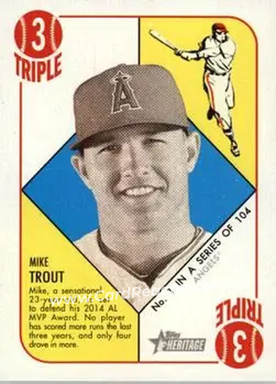 2015 Topps Heritage '51 #1 - Mike Trout - Los Angeles Angels - Front