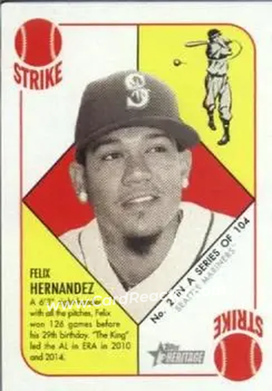 2015 Topps Heritage '51 #2 - Felix Hernandez - Seattle Mariners - Front 2015 Topps Heritage '51 #2 - Felix Hernandez - Seattle Mariners - Front