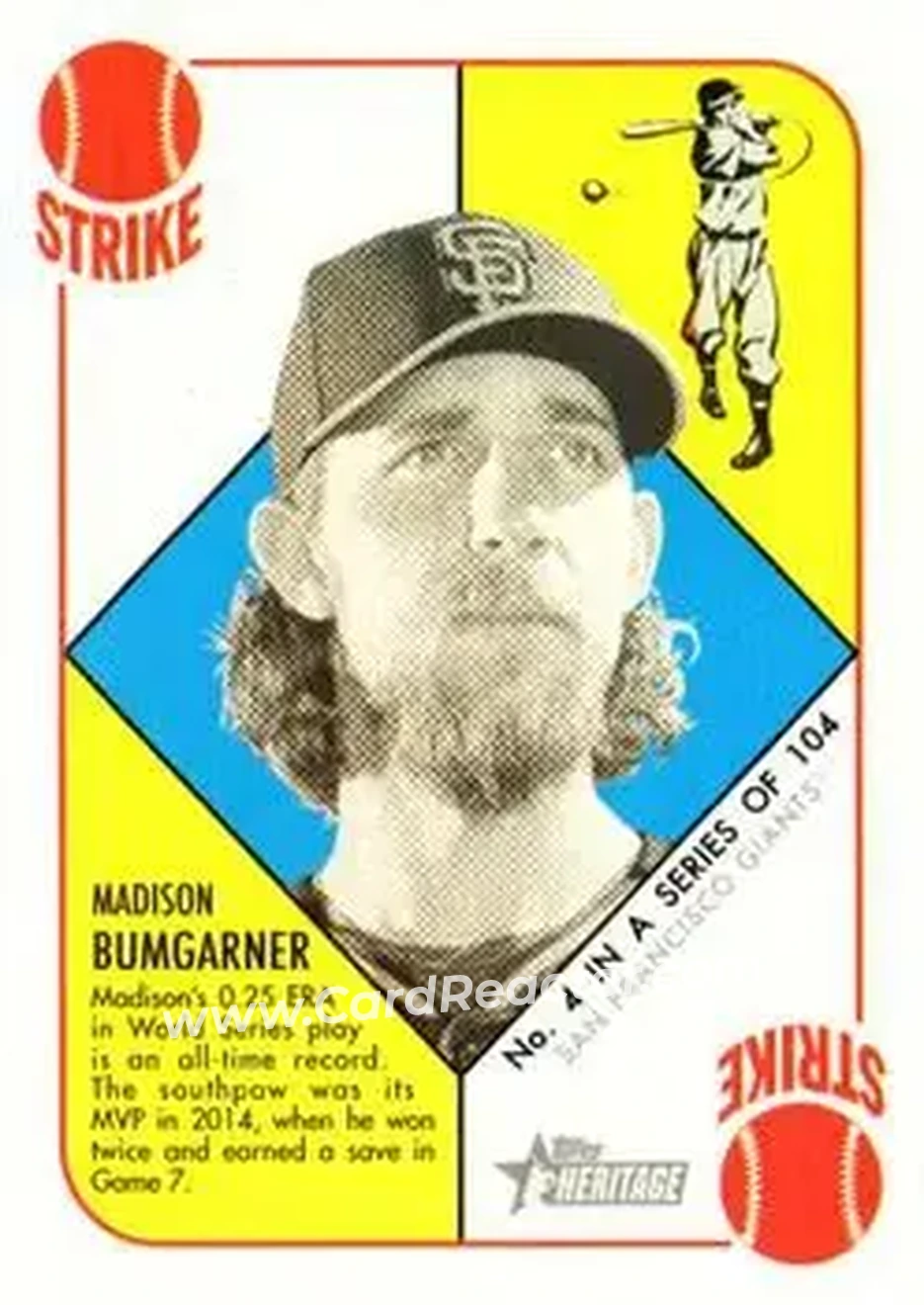 2015 Topps Heritage '51 #4 - Madison Bumgarner - San Francisco Giants - Front