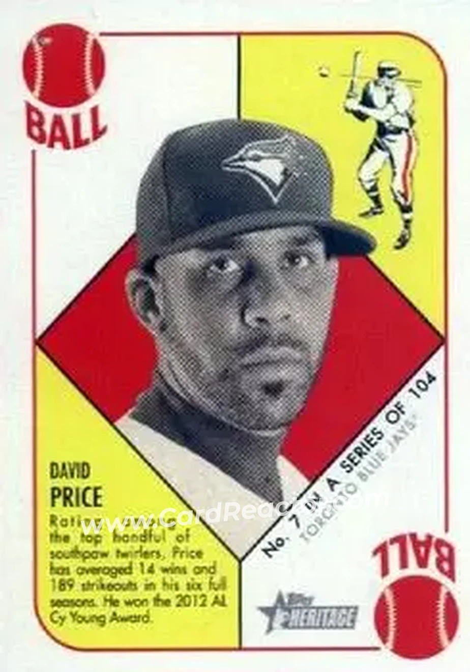 2015 Topps Heritage '51 #7 - David Price - Toronto Blue Jays - Front