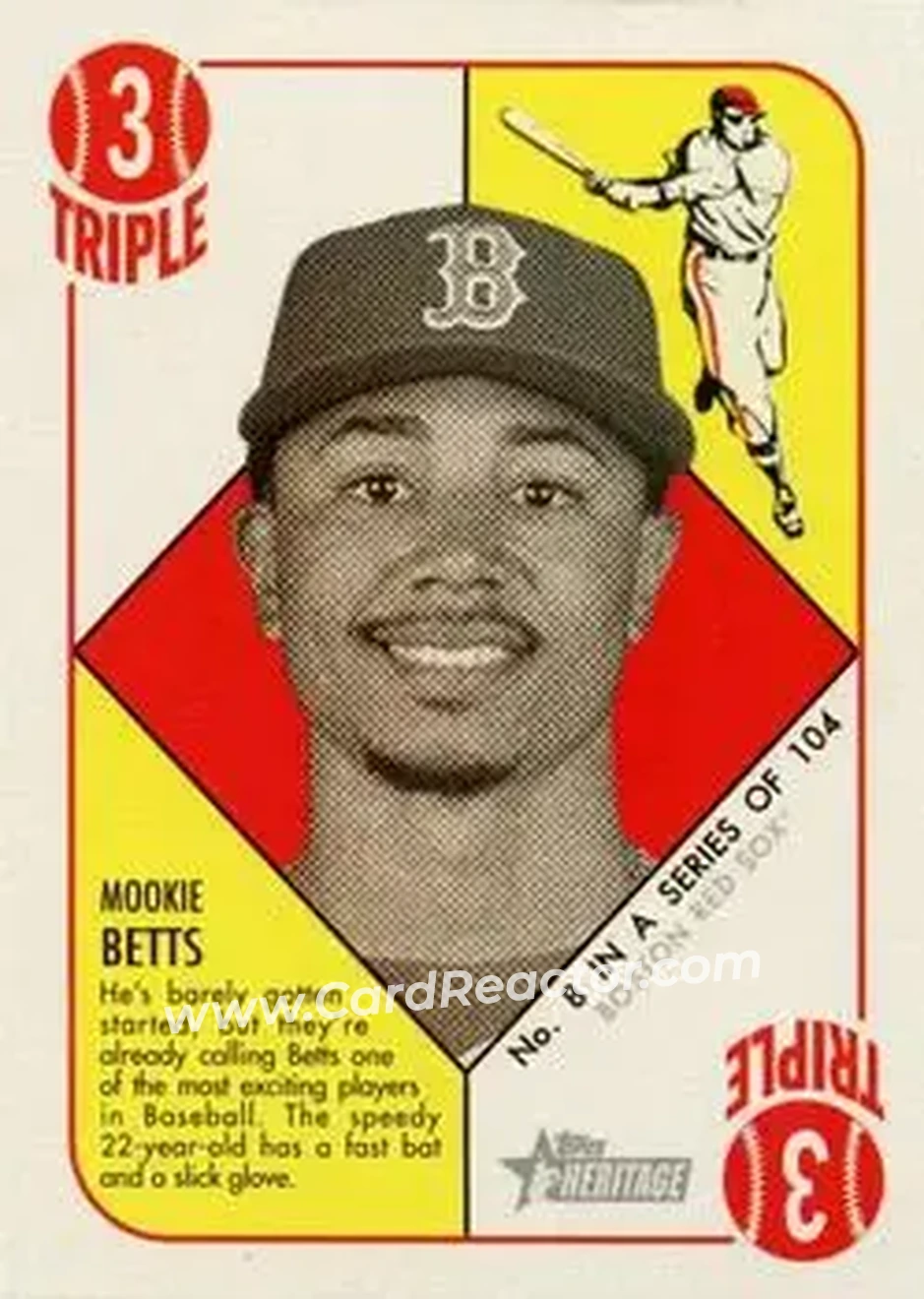 2015 Topps Heritage '51 #8 - Mookie Betts - Boston Red Sox - Front