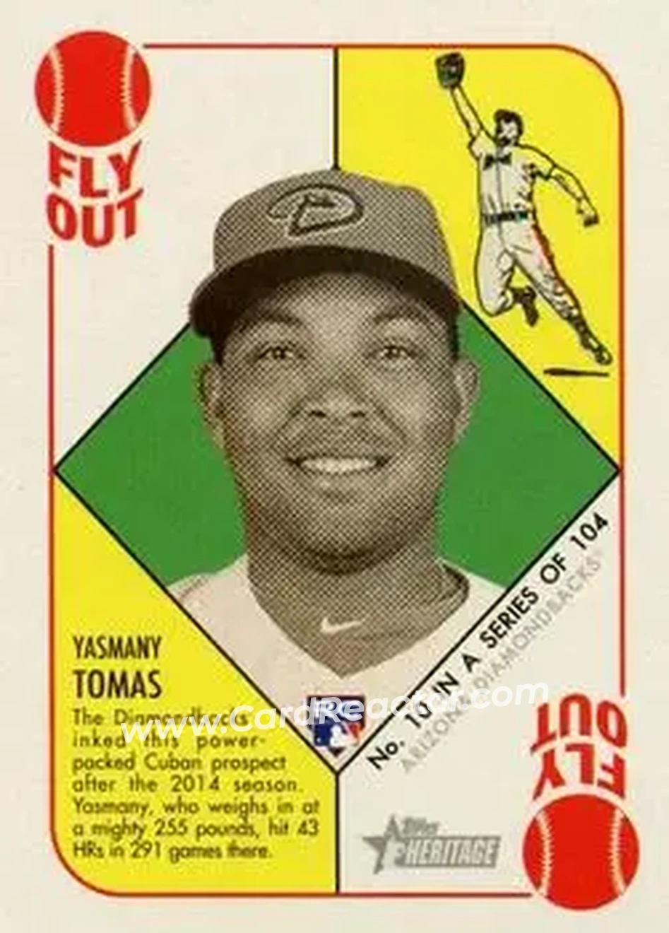 2015 Topps Heritage '51 #10 - Yasmany Tomas - Arizona Diamondbacks - Front 2015 Topps Heritage '51 #10 - Yasmany Tomas - Arizona Diamondbacks - Front