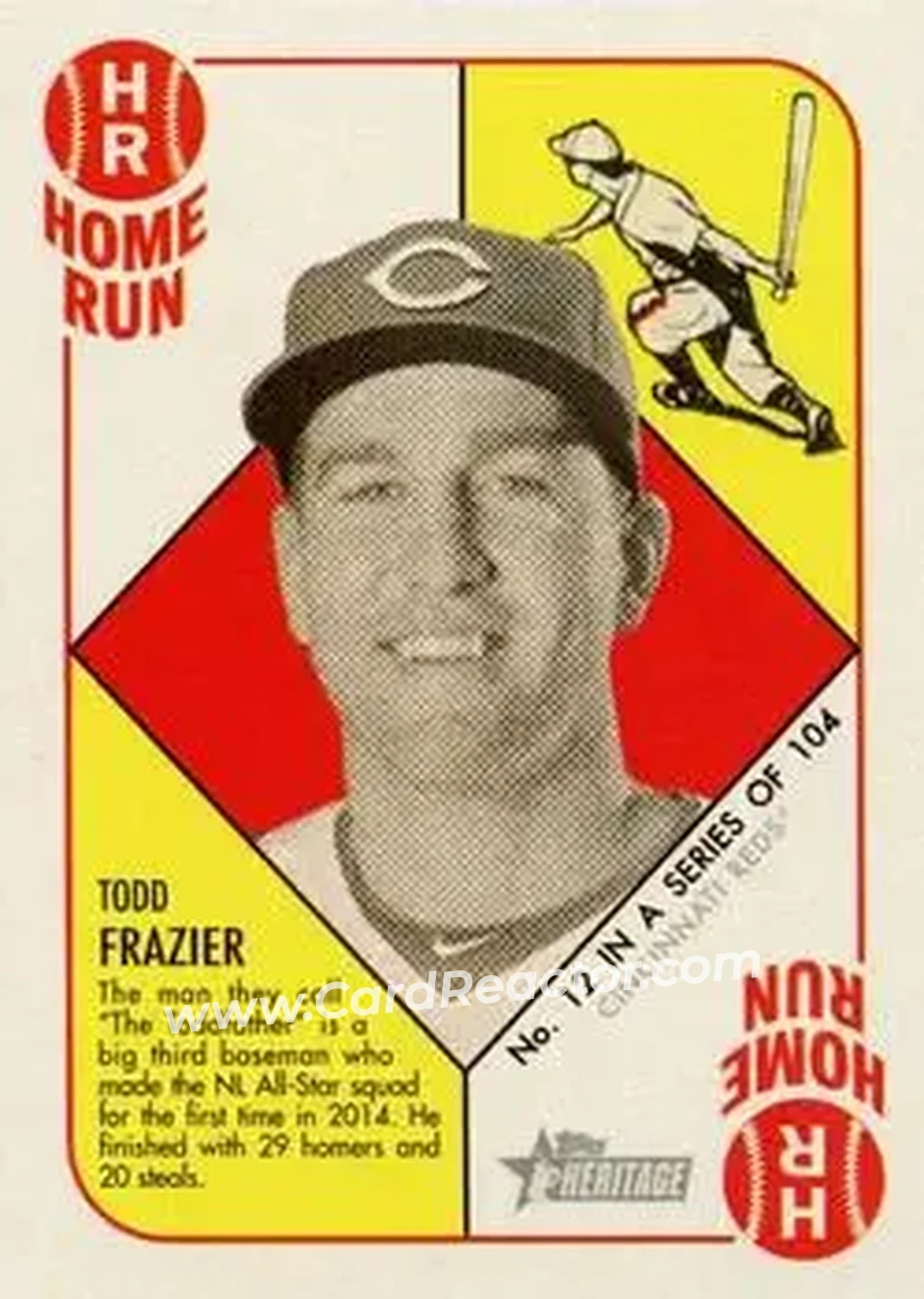 2015 Topps Heritage '51 #12 - Todd Frazier - Cincinnati Reds - Front