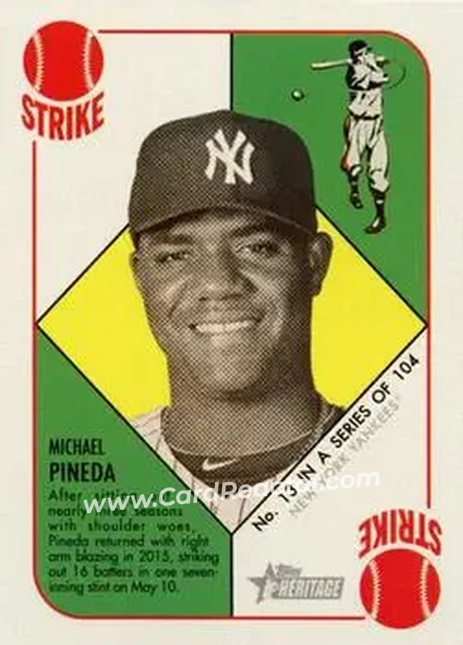 2015 Topps Heritage '51 #13 - Michael Pineda - New York Yankees - Front