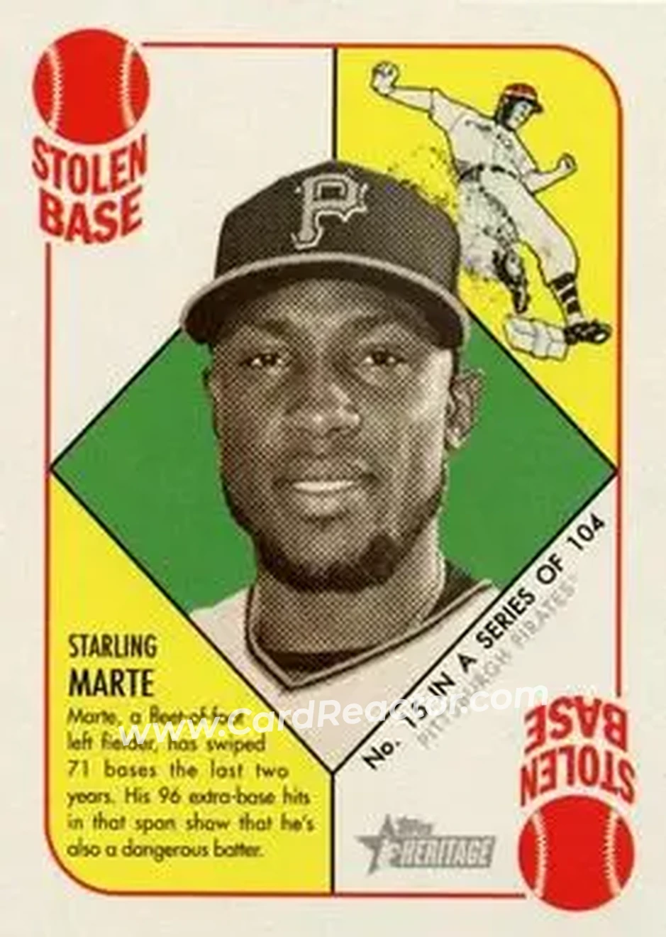2015 Topps Heritage '51 #15 - Starling Marte - Pittsburgh Pirates - Front