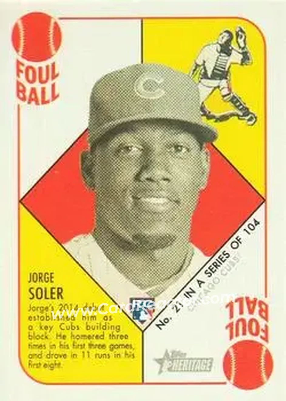 2015 Topps Heritage '51 #21 - Jorge Soler - Chicago Cubs - Front 2015 Topps Heritage '51 #21 - Jorge Soler - Chicago Cubs - Front