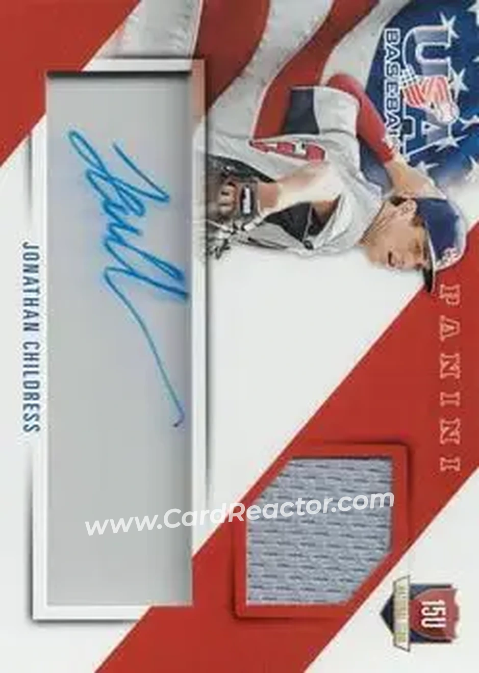 2015 Panini USA Baseball - 15U National Team Jerseys Signatures #8 - Jonathan Childress - USA - Front