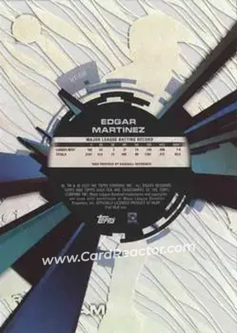 2015 Topps High Tek #HT-EM - Edgar Martinez - Seattle Mariners - Back