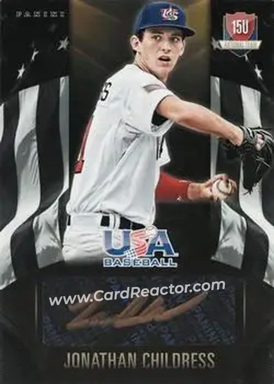 2015 Panini USA Baseball - 15U National Teams Black Gold Signatures #8 - Jonathan Childress - USA - Front