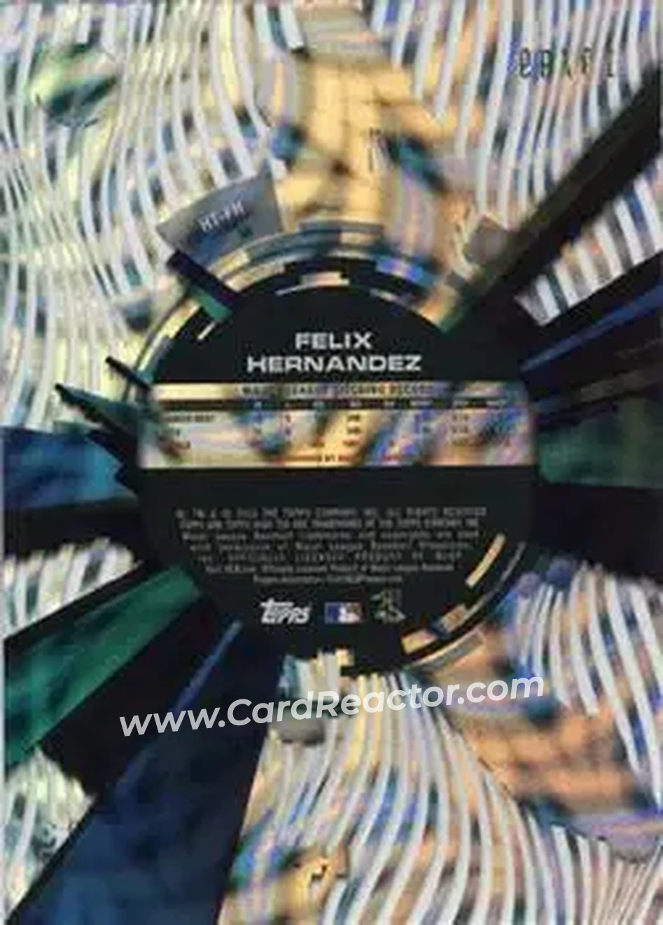2015 Topps High Tek - Pattern 1B Waves Confetti Diffractor #HT-FH - Felix Hernandez - Seattle Mariners - Back