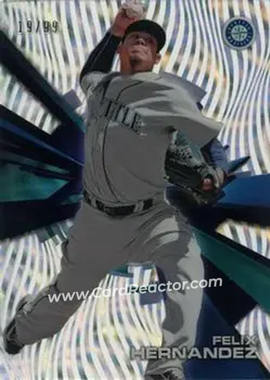 2015 Topps High Tek - Pattern 1B Waves Confetti Diffractor #HT-FH - Felix Hernandez - Seattle Mariners - Front