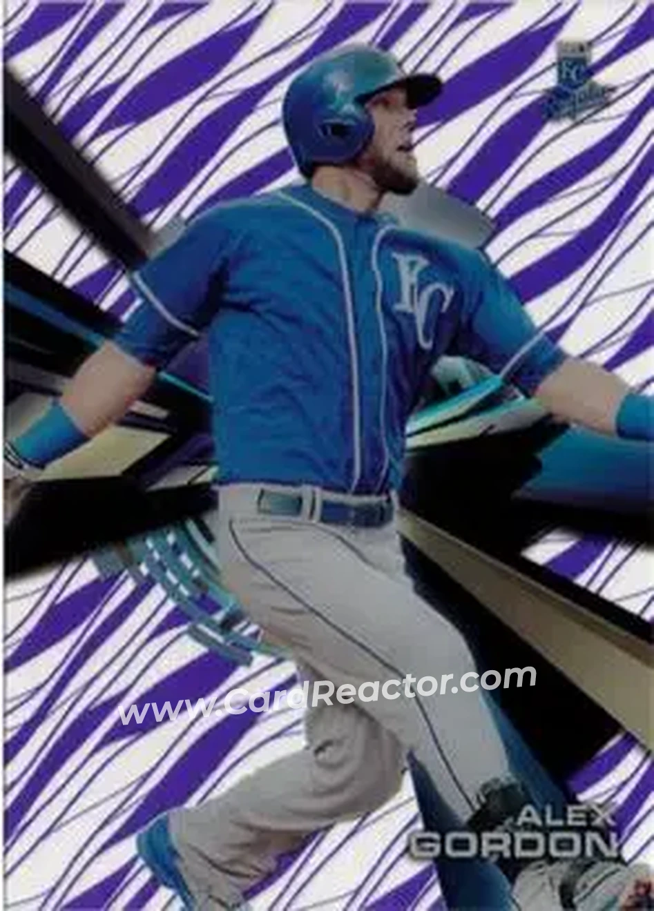 2015 Topps High Tek - Pattern 1A Grass Purple Rainbow #HT-AG - Alex Gordon - Kansas City Royals - Front