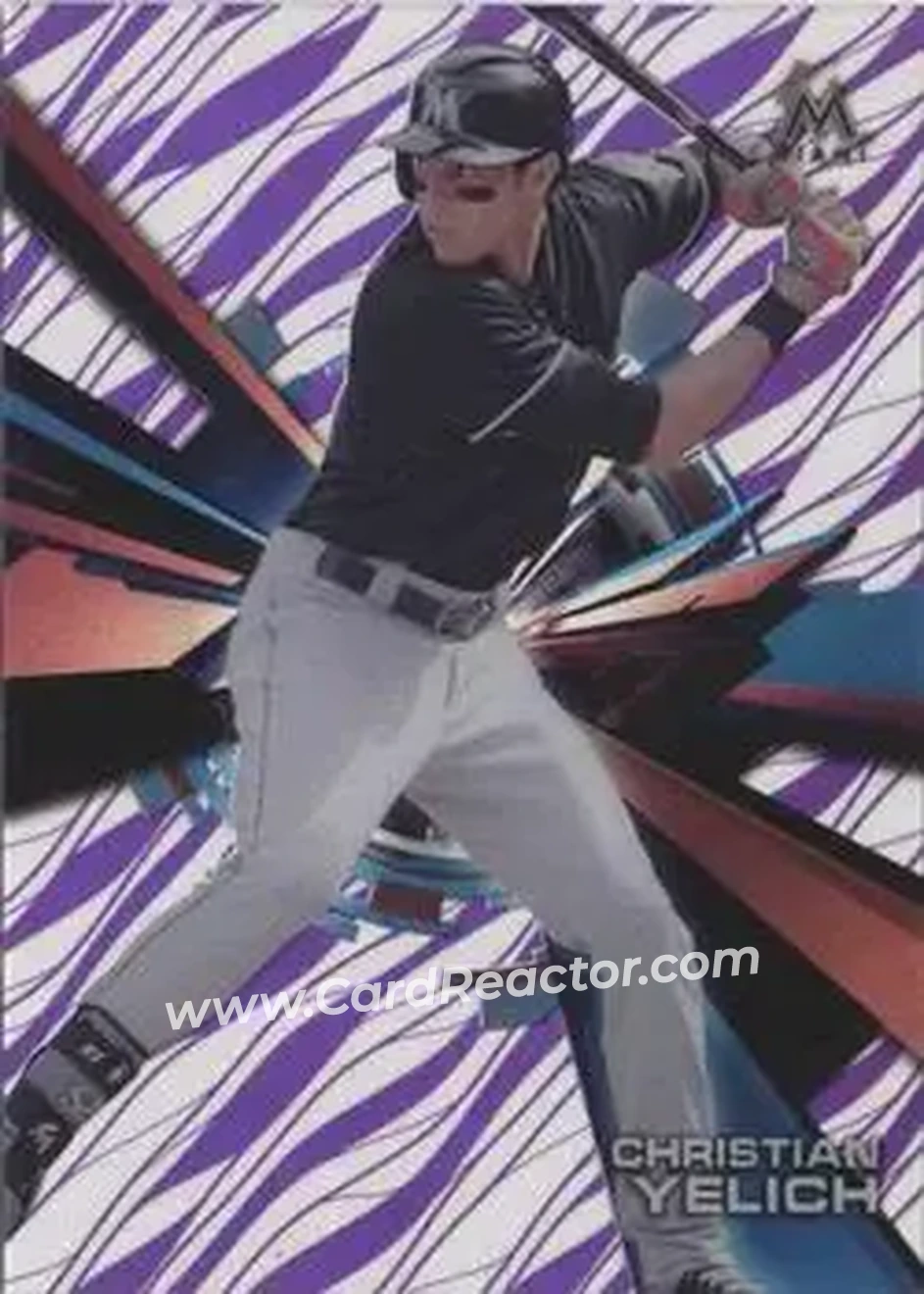 2015 Topps High Tek - Pattern 1A Grass Purple Rainbow #HT-CY - Christian Yelich - Miami Marlins - Front