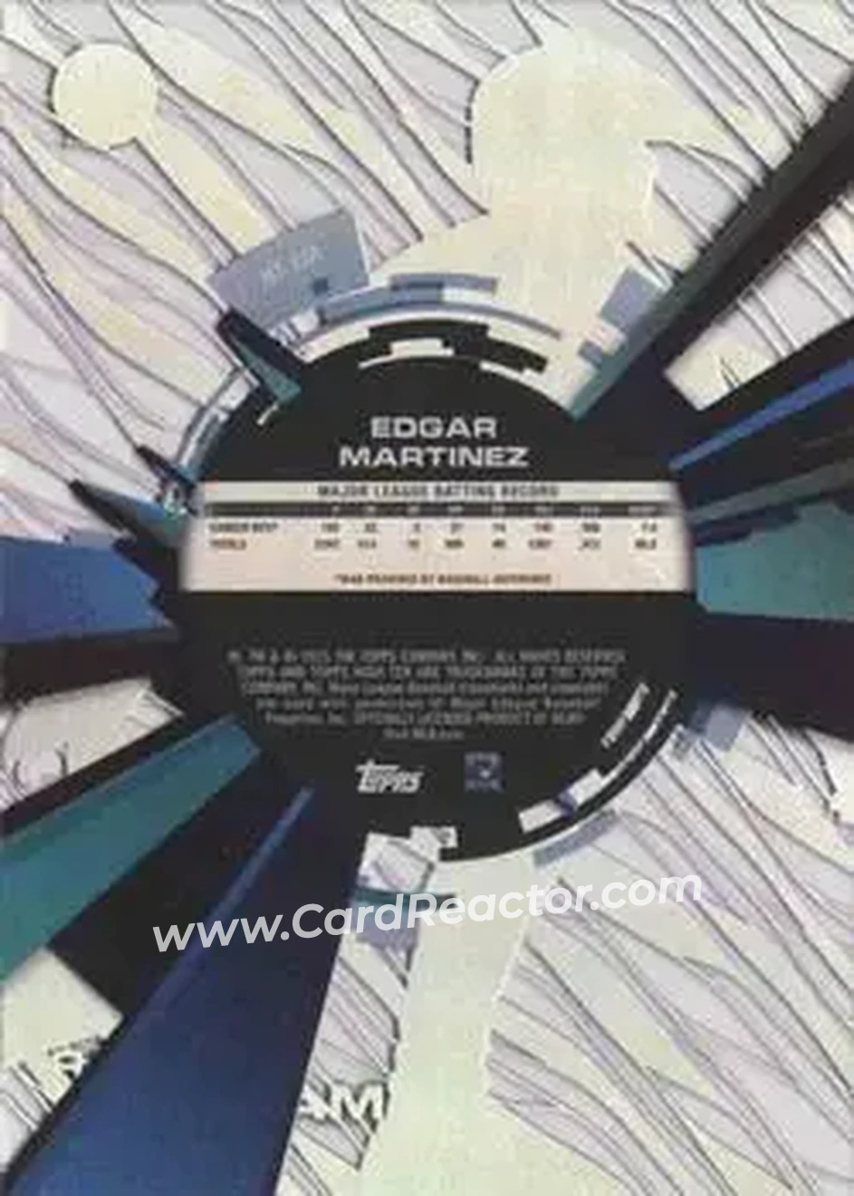 2015 Topps High Tek - Pattern 1A Grass Purple Rainbow #HT-EM - Edgar Martinez - Seattle Mariners - Back