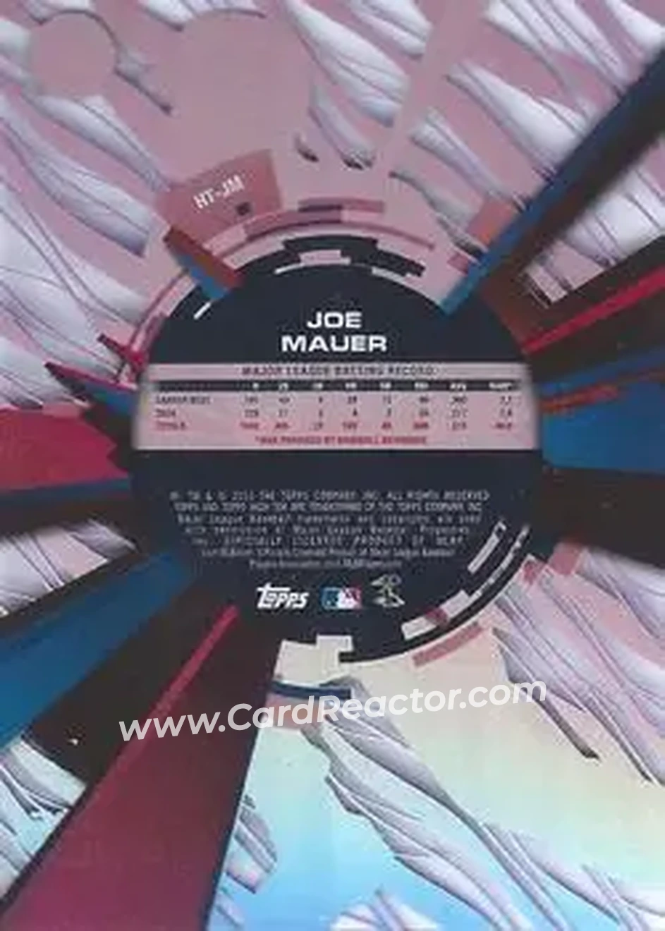 2015 Topps High Tek - Pattern 1A Grass Purple Rainbow #HT-JM - Joe Mauer - Minnesota Twins - Back