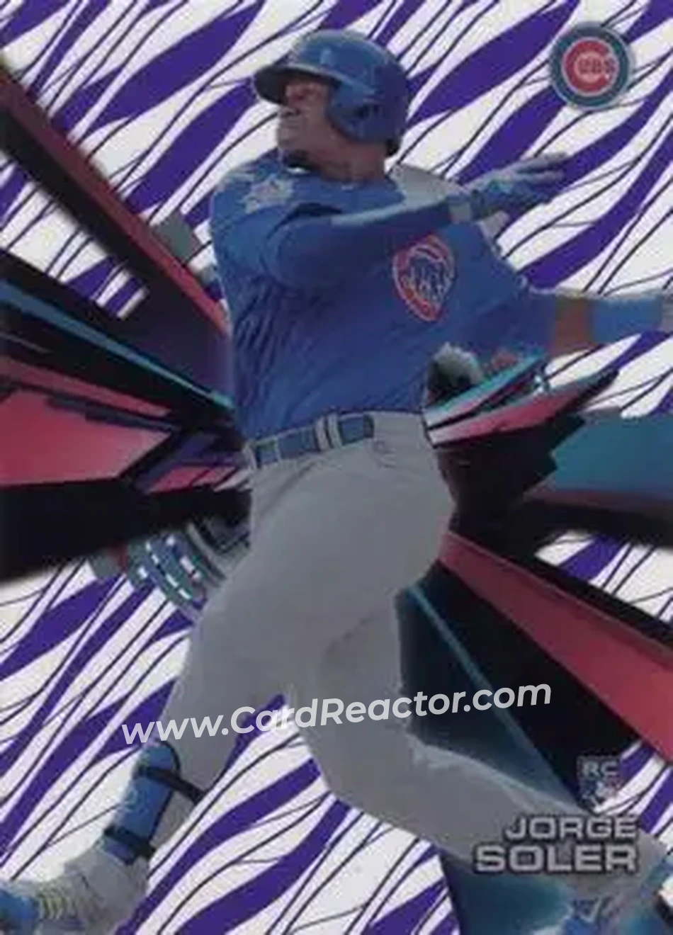2015 Topps High Tek - Pattern 1A Grass Purple Rainbow #HT-JSR - Jorge Soler - Chicago Cubs - Front 2015 Topps High Tek - Pattern 1A Grass Purple Rainbow #HT-JSR - Jorge Soler - Chicago Cubs - Front