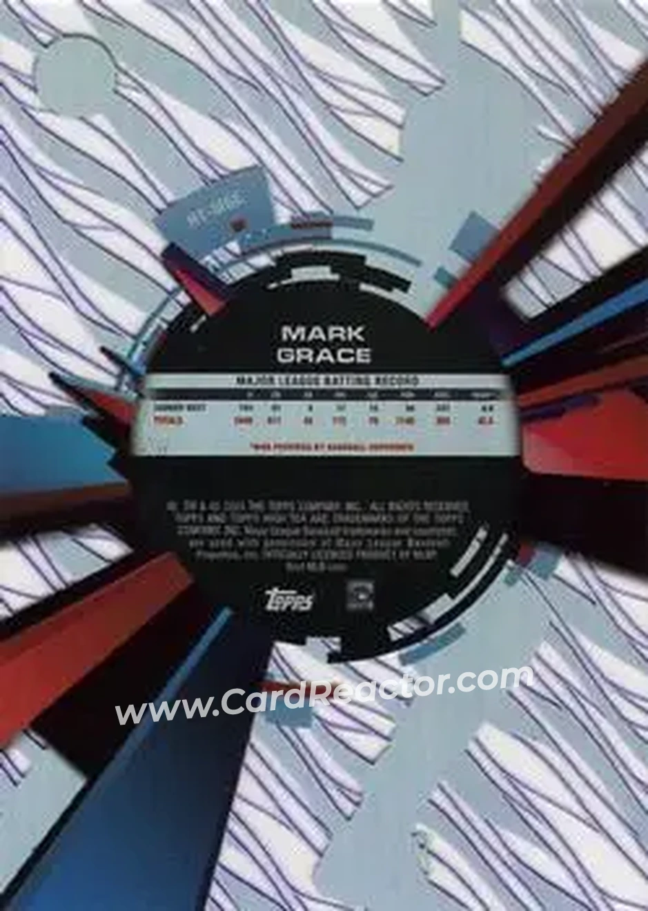 2015 Topps High Tek - Pattern 1A Grass Purple Rainbow #HT-MGE - Mark Grace - Chicago Cubs - Back