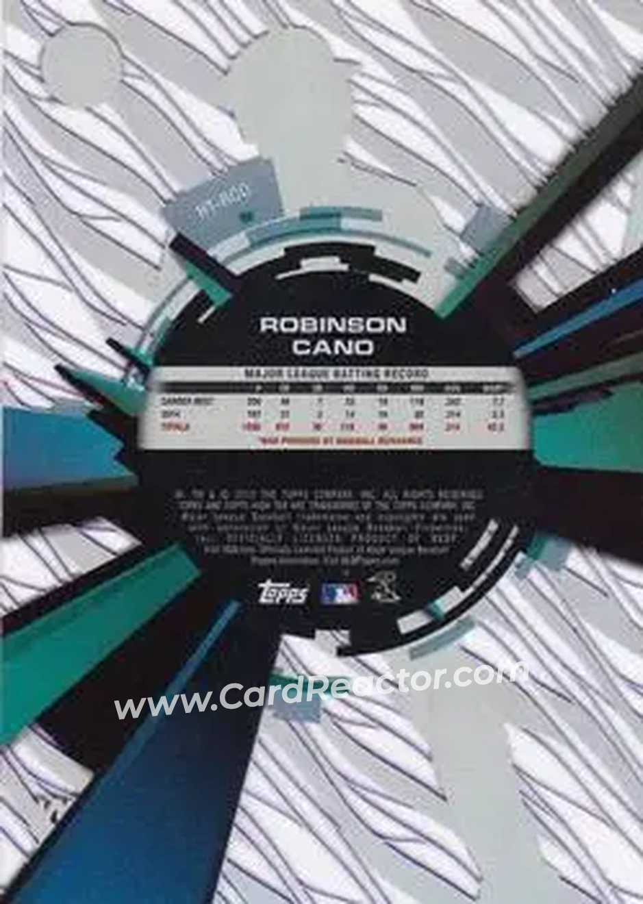 2015 Topps High Tek - Pattern 1A Grass Purple Rainbow #HT-RCO - Robinson Cano - Seattle Mariners - Back