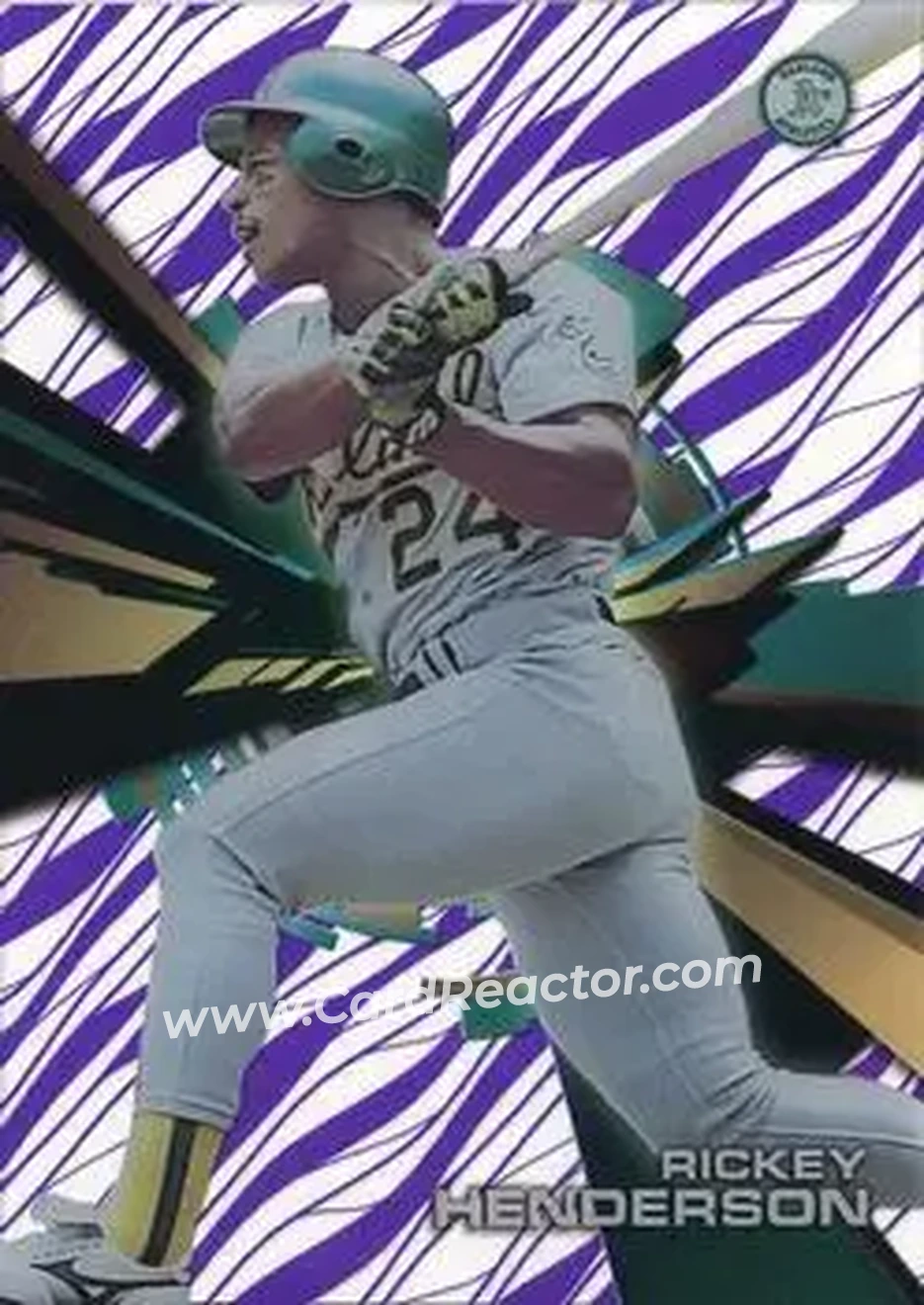 2015 Topps High Tek - Pattern 1A Grass Purple Rainbow #HT-RH - Rickey Henderson - Oakland Athletics - Front