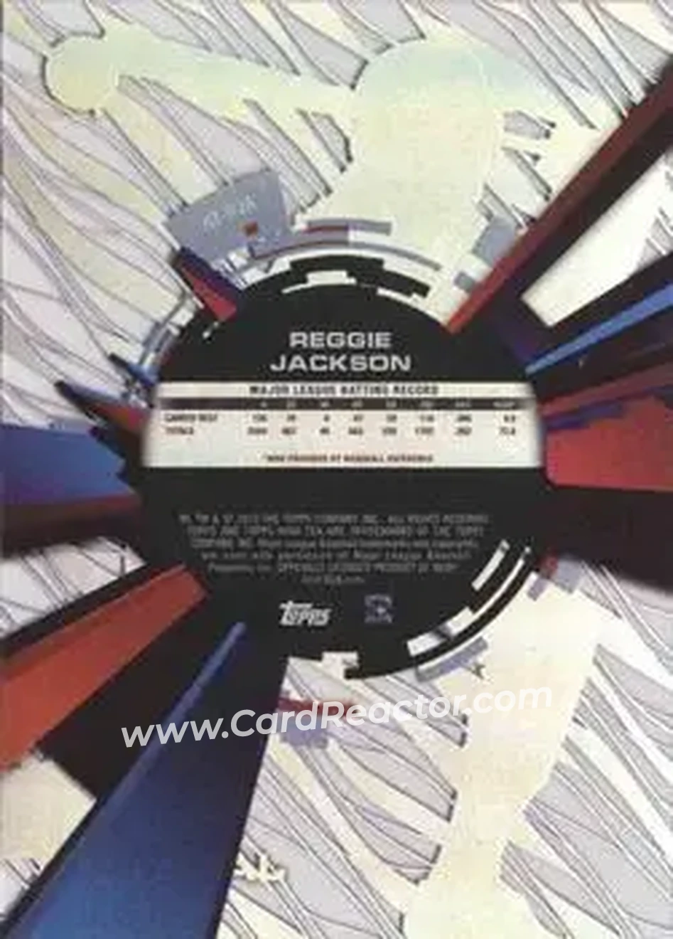 2015 Topps High Tek - Pattern 1A Grass Purple Rainbow #HT-RJA - Reggie Jackson (b.1946 OF) - New York Yankees - Back 2015 Topps High Tek - Pattern 1A Grass Purple Rainbow #HT-RJA - Reggie Jackson (b.1946 OF) - New York Yankees - Back