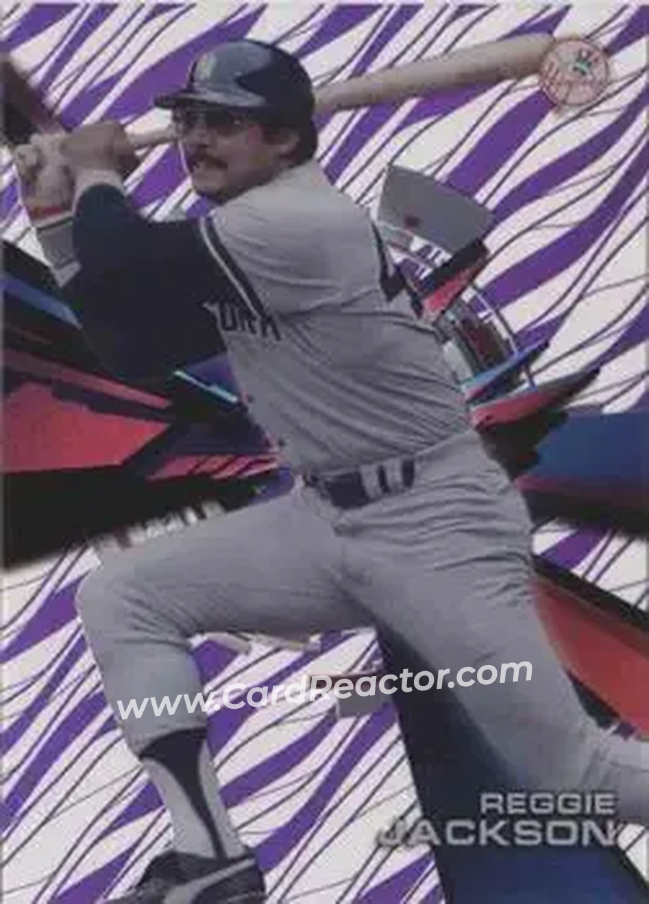2015 Topps High Tek - Pattern 1A Grass Purple Rainbow #HT-RJA - Reggie Jackson (b.1946 OF) - New York Yankees - Front 2015 Topps High Tek - Pattern 1A Grass Purple Rainbow #HT-RJA - Reggie Jackson (b.1946 OF) - New York Yankees - Front