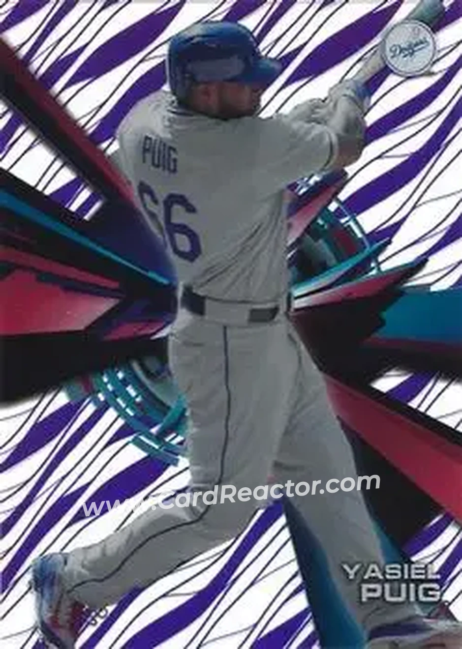 2015 Topps High Tek - Pattern 1A Grass Purple Rainbow #HT-YP - Yasiel Puig - Los Angeles Dodgers - Front