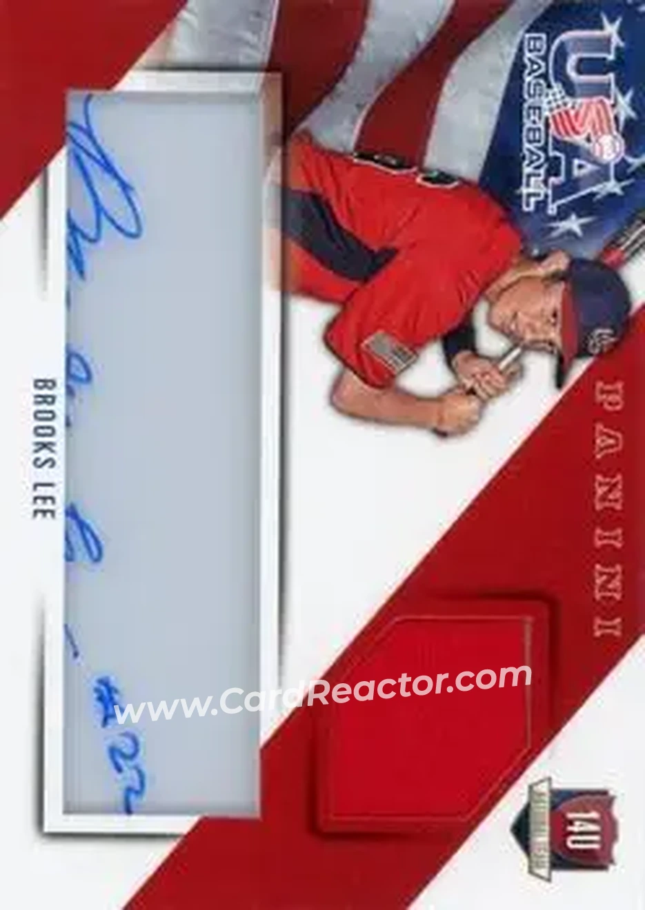 2015 Panini USA Baseball - 14U National Team Jerseys Signatures #20 - Brooks Lee - USA - Front 2015 Panini USA Baseball - 14U National Team Jerseys Signatures #20 - Brooks Lee - USA - Front