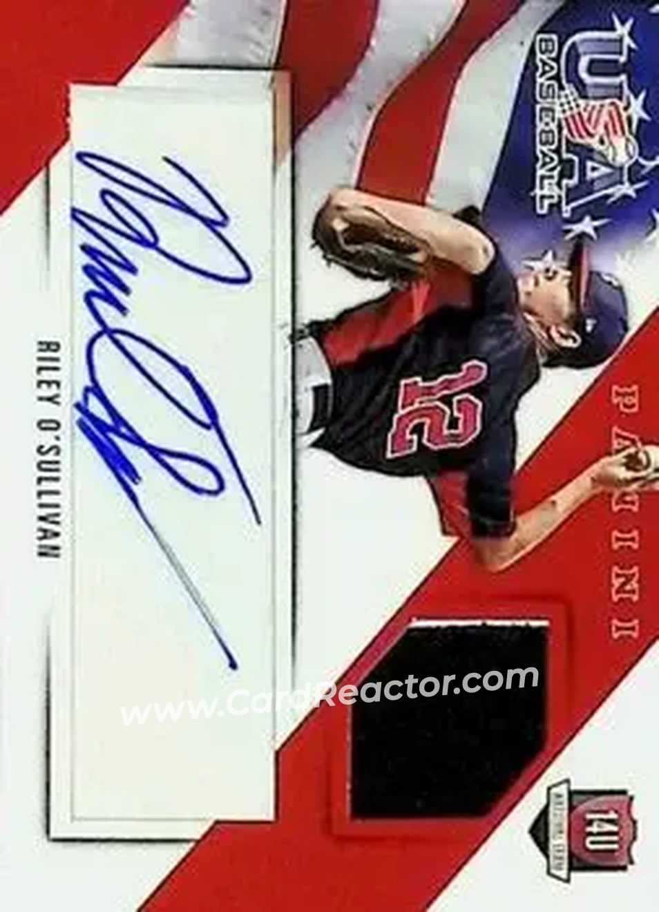 2015 Panini USA Baseball - 14U National Team Jerseys Signatures #27 - Riley O'Sullivan - USA