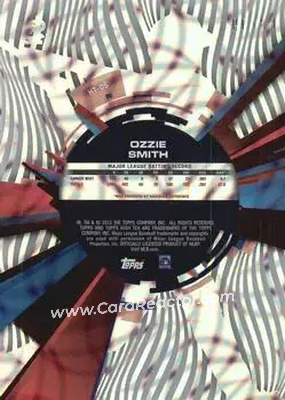 2015 Topps High Tek - Pattern 1B Waves Confetti Diffractor #HT-OS - Ozzie Smith - St. Louis Cardinals - Back